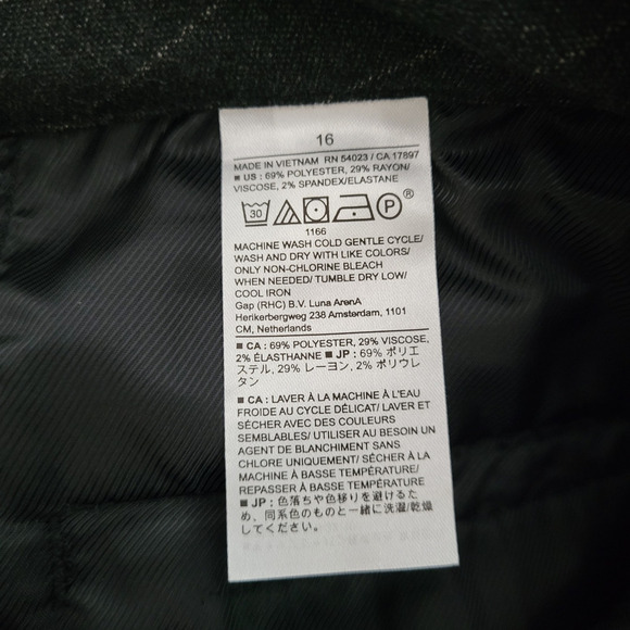 Banana Republic Brushed Flannel Straight Trouser Size 16 Gray Pinstripe Work NEW - Picture 11 of 13